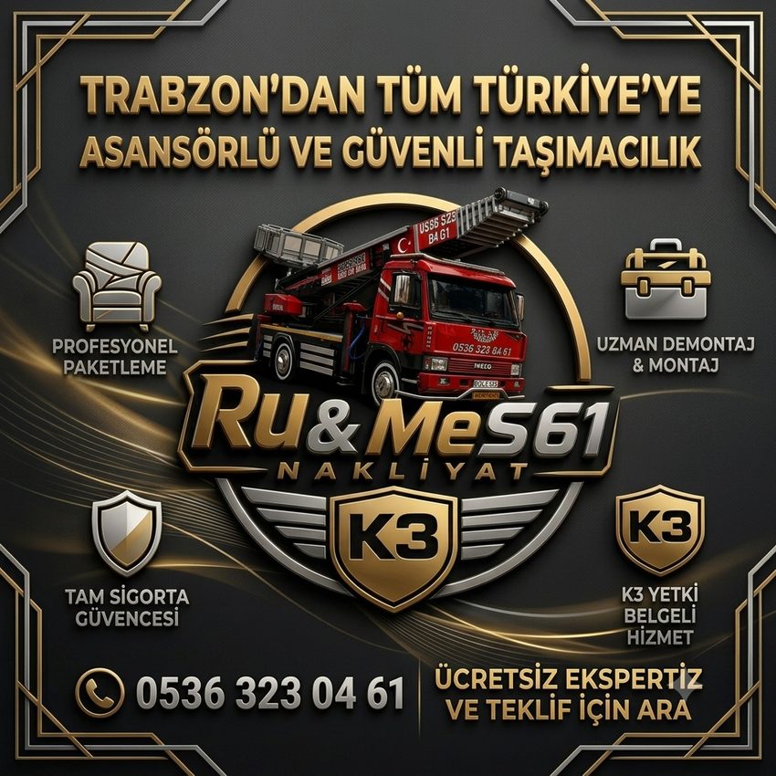 Ru&Mes61 Nakliyat — Trabzon'dan tüm Türkiye'ye asansörlü ve güvenli taşımacılık